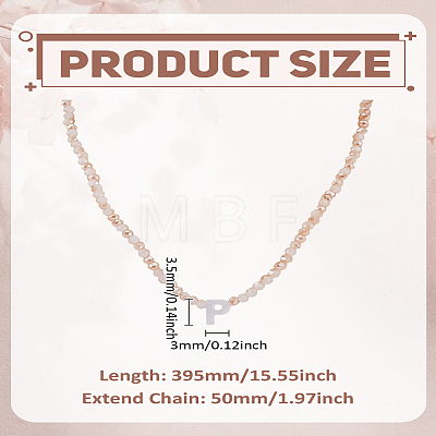 1Pc Glass Rondelle Beaded Necklaces NJEW-LP0007-23P-1