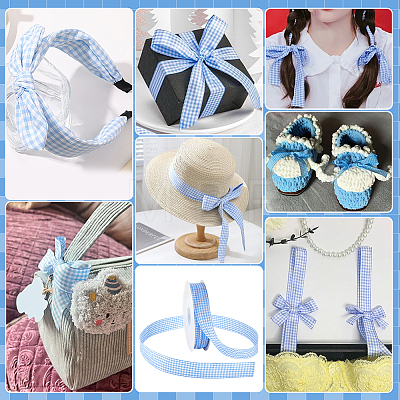 Polyester Tartan Ribbon OCOR-WH0082-574D-03-1