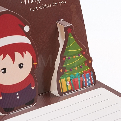 Christmas Pop Up Greeting Cards and Envelope Set DIY-G028-D02-1
