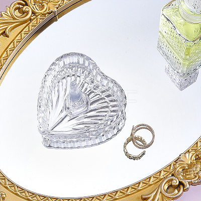 Heart-Shaped Glass Ring Holder AJEW-WH0643-265A-1