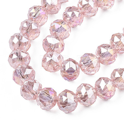 Transparent Crackle Glass Beads Strands X-GLAA-N051-07-1