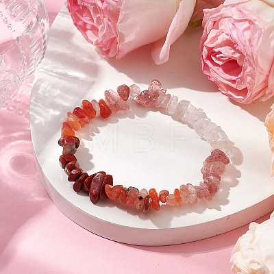 Gemstone Stretch Bracelet BJEW-JB11012-07-1