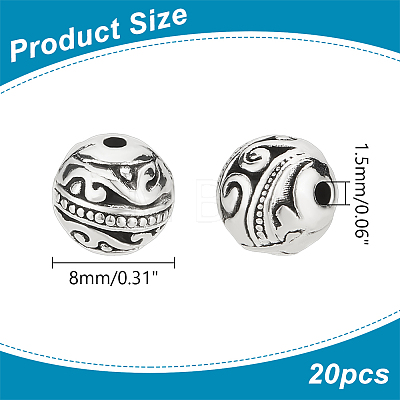20Pcs Tibetan Style Alloy Beads TIBE-LP0001-06-1
