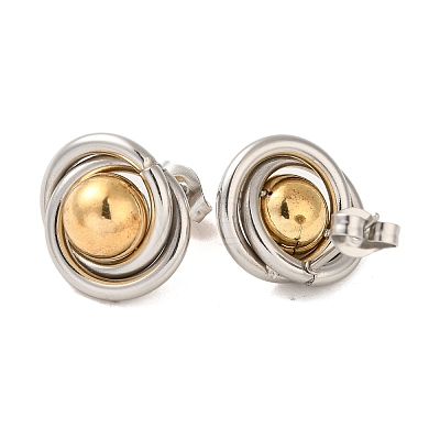 Ring & Round 304 Stainless Steel Stud Earrings for Women X-EJEW-U003-19-1