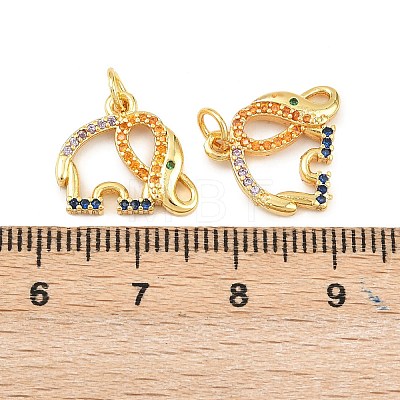Brass Micro Pave Cubic Zirconia Charms KK-H093-16B-G-1