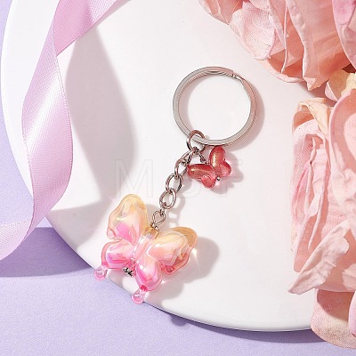 Glass & Acrylic Butterfly Keychain KEYC-JKC00649-03-1