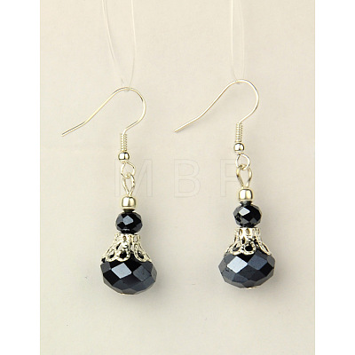 Dangle Glass Earrings EJEW-JE00779-1