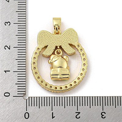 Christmas Brass Micro Pave Cubic Zirconia Pendant KK-H468-01D-01G-1
