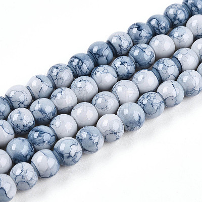 Baking Paint Glass Beads Strands DGLA-N003-6mm-C07-1