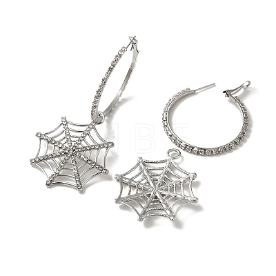 Halloween Alloy Tassels Hoop Earrings EJEW-K274-02P-1