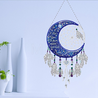 DIY Moon Pendant Decoration Diamond Painting Kit PW-WG99858-01-1