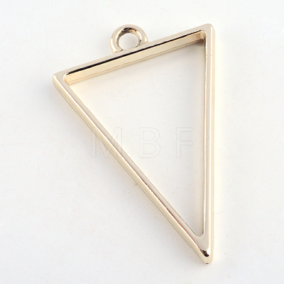 Rack Plating Alloy Triangle Open Back Bezel Pendants X-PALLOY-S047-09E-FF-1