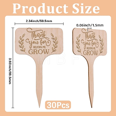 30Pcs Wooden Plant Labels DIY-GF0014-19A-1