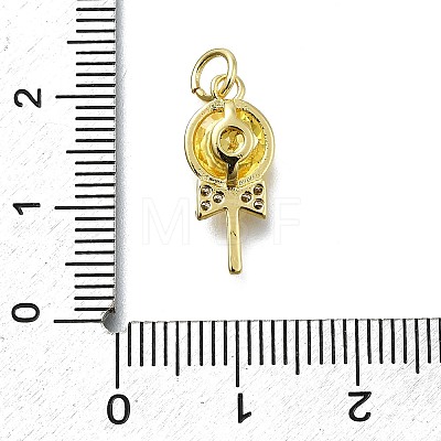 Brass Micro Pave Cubic Zirconia Pendants KK-K400-42G-01-1