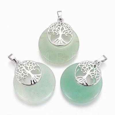 Natural Green Aventurine Pendants G-F573-C17-1