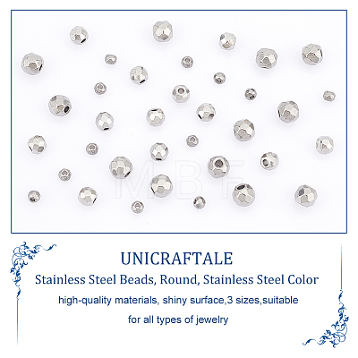 Unicraftale 36Pcs 3 Style 201 Stainless Steel Beads STAS-UN0045-50-1