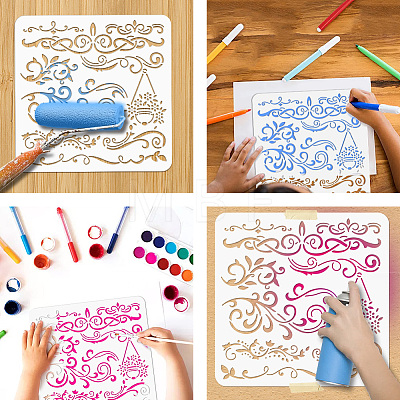 PET Hollow Out Drawing Painting Stencils DIY-WH0405-0049-1