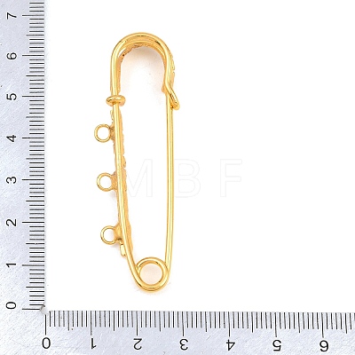 Iron Rhinestone Safety Pins Brooch Findings IFIN-A021-01B-G-1