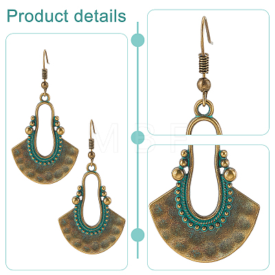 ANATTASOUL 4 Pairs 4 Colors Hollow Teardrop Alloy Dangle Earrings with Brass Pins for Women EJEW-AN0004-57-1
