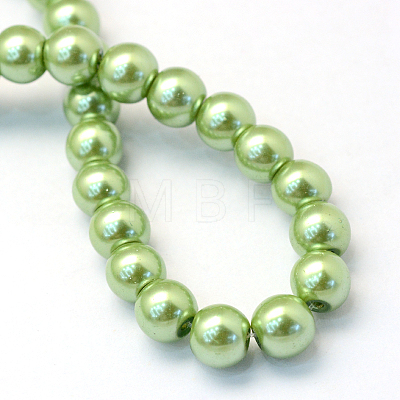 Baking Painted Pearlized Glass Pearl Round Bead Strands X-HY-Q330-8mm-26-1