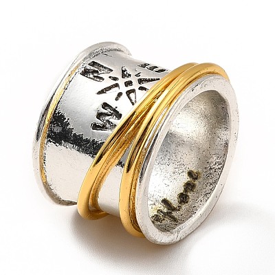 Rotatable Compass Pattern Alloy Finger Ring RJEW-F123-09AS-1