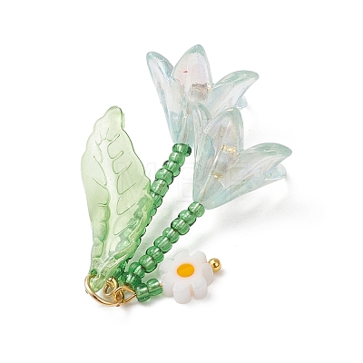 Glass Seed Beaded Pendants PALLOY-MZ01240-1