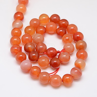 Natural Carnelian Beads Strands G-N0006-10mm-17-1