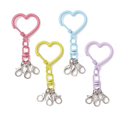 Alloy Heart Shape Keychain Clasps HJEW-JM04790-1