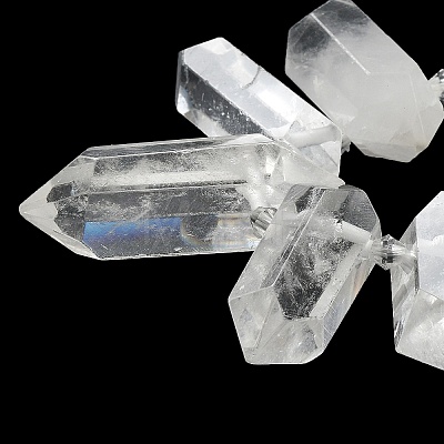 Natural Quartz Crystal Double Terminal Pointed Beads Strands G-M406-D01-1