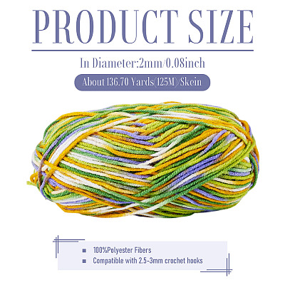 Light Gradient Segment Dyed Polyester Yarn DIY-TADJ0002-005A-1