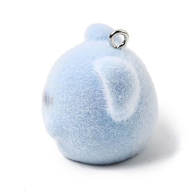 Flocking Opaque Resin Pendants RESI-G128-01H-1
