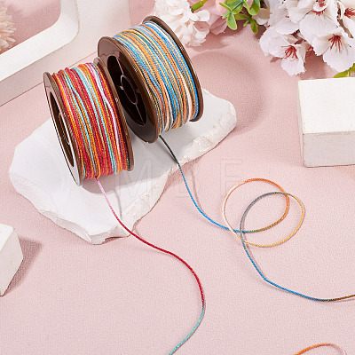 2 Rolls 2 Colors Segment Dyed Round Polyester Twisted Cords OCOR-TA0003-65B-1