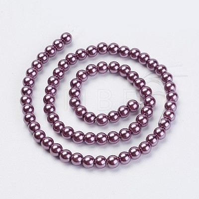 Eco-Friendly Dyed Glass Pearl Beads Strands HY-A008-6mm-RB062-1