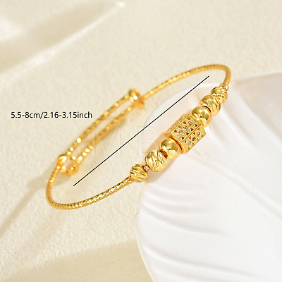 Vintage Brass Micro Pave Cubic Zirconia Cuff Bangles for Women WD2159-2-1