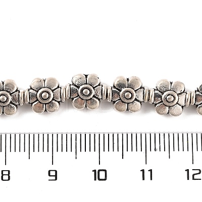 Tibetan Style Flower Alloy Bead Strands TIBEB-O007-04-NR-1