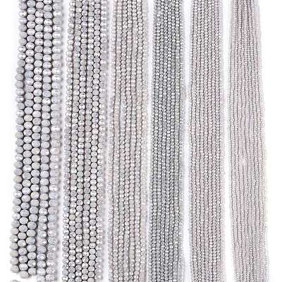 Electroplate Glass Beads Strands EGLA-A044-P6mm-B19-1