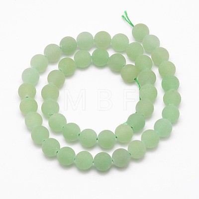 Frosted Round Natural Green Aventurine Beads Strands G-D797-10mm-1