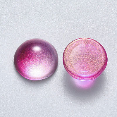 Transparent Spray Painted Glass Cabochons GLAA-S190-013C-D02-1