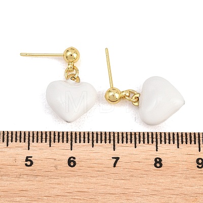 Brass Enamel Stud Earring EJEW-Z164-19G-1