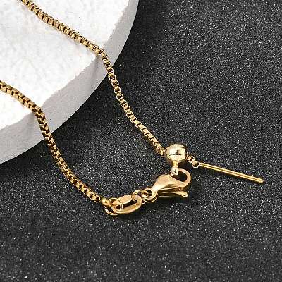 1.2MM Unisex 304 Stainless Steel Box Chain Necklaces NJEW-P356-12G-1