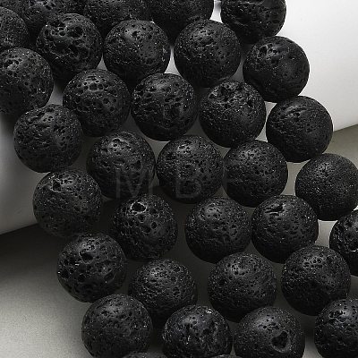 Natural Lava Rock Round Beads Strands G-M169-16mm-03-1