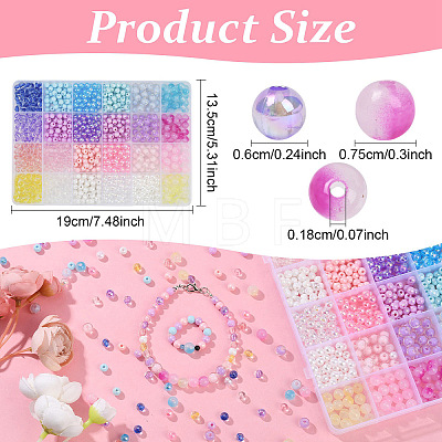 DIY Round Acrylic Beads Jewelry Making Finding Kits DIY-YW0011-64-1