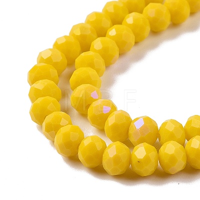 Electroplate Opaque Solid Color Glass Beads Strands EGLA-A044-P2mm-L04-1