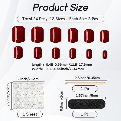 ABS Plastic Pure Color Press On False Nails MRMJ-WH20004-31B-1