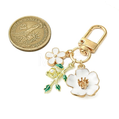 Flower Alloy Enamel Pendant Decorations HJEW-JM02803-04-1