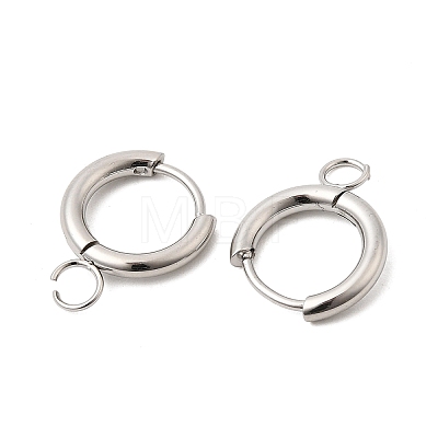 Stainless Steel Huggie Hoop Earring Findings STAS-J400-36A-P-1