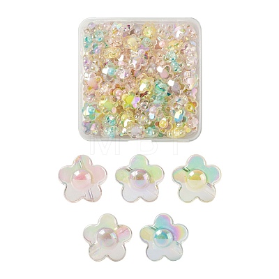 110Pcs 5 Colors Transparent Acrylic Beads X1-TACR-LS0001-05-1