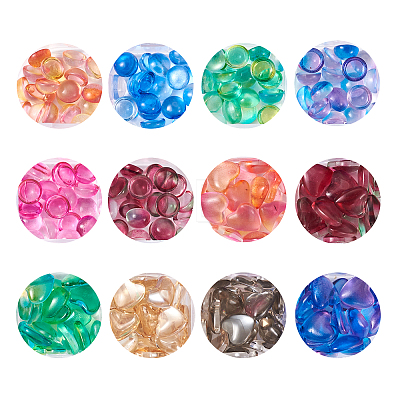 Craftdady 240Pcs 12 Color Transparent Glass Cabochons GGLA-CD0001-10-1