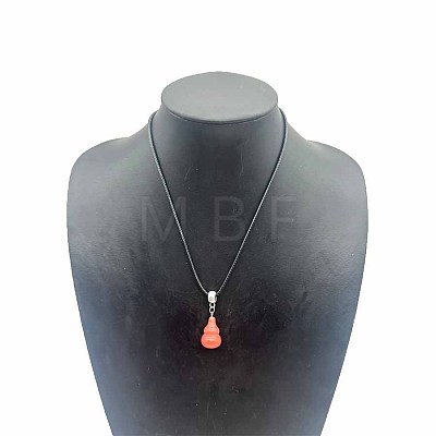 Natural Orange Quartz Gourd Pendant Necklaces WJ9079-5-1