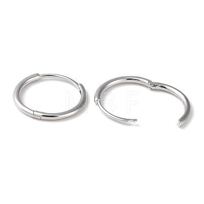 Rhodium Plated 925 Sterling Silver Huggie Hoop Earrings STER-D016-03D-P-1